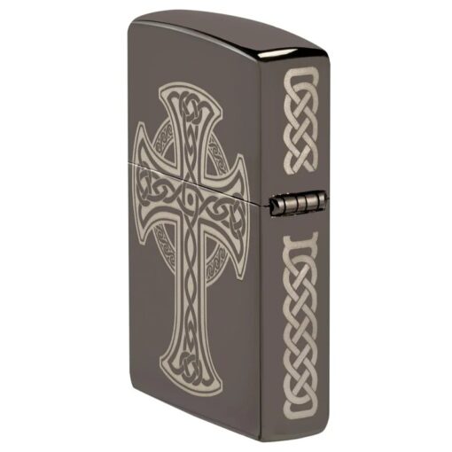 Zippo Laser Engraved Celtic Cross Design Black Ice - 48614 - Hình ảnh 6