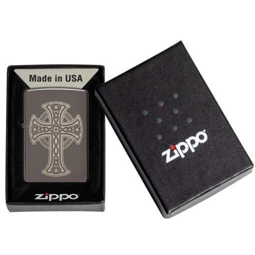 Zippo Laser Engraved Celtic Cross Design Black Ice - 48614 - Hình ảnh 10