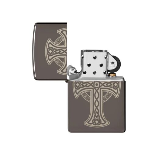 Zippo Laser Engraved Celtic Cross Design Black Ice - 48614 - Hình ảnh 2