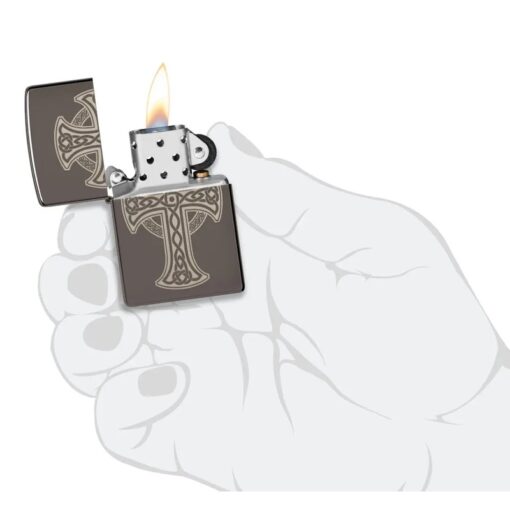 Zippo Laser Engraved Celtic Cross Design Black Ice - 48614 - Hình ảnh 9
