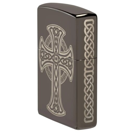 Zippo Laser Engraved Celtic Cross Design Black Ice - 48614 - Hình ảnh 7