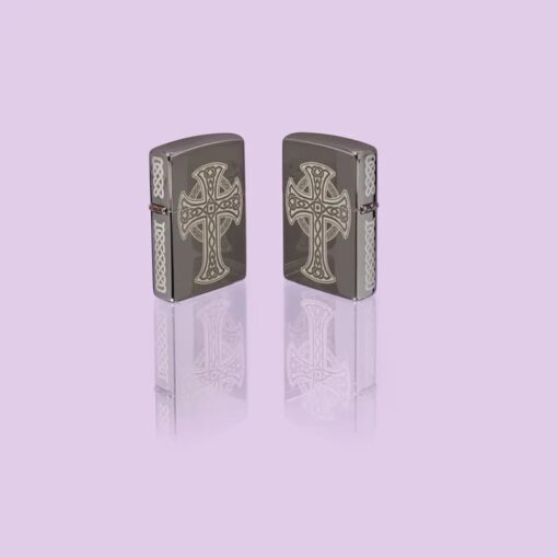 Zippo Laser Engraved Celtic Cross Design Black Ice - 48614 - Hình ảnh 11