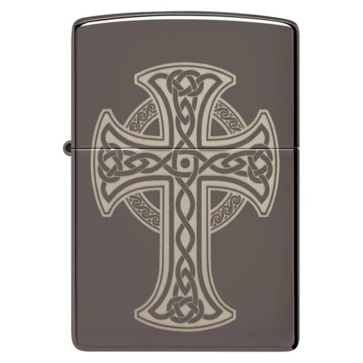 Zippo Laser Engraved Celtic Cross Design Black Ice - 48614 - Hình ảnh 4