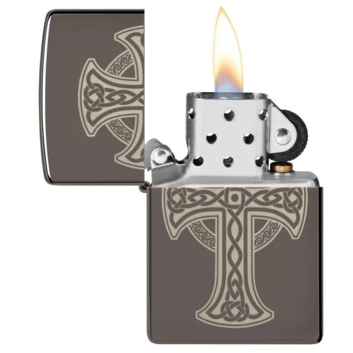 Zippo Laser Engraved Celtic Cross Design Black Ice - 48614 - Hình ảnh 8