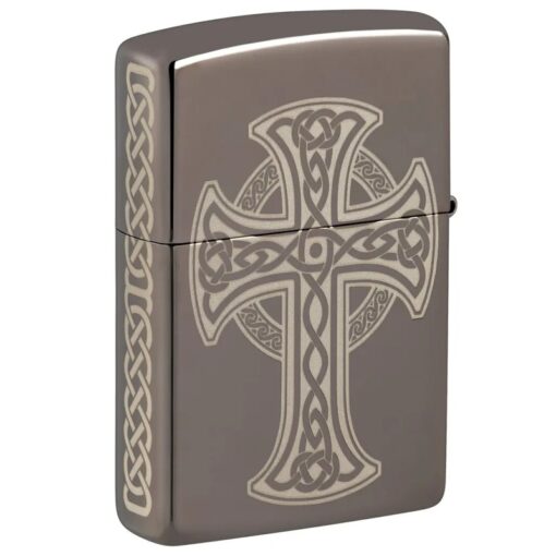 Zippo Laser Engraved Celtic Cross Design Black Ice - 48614 - Hình ảnh 3