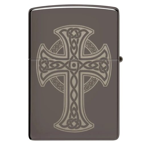 Zippo Laser Engraved Celtic Cross Design Black Ice - 48614 - Hình ảnh 5