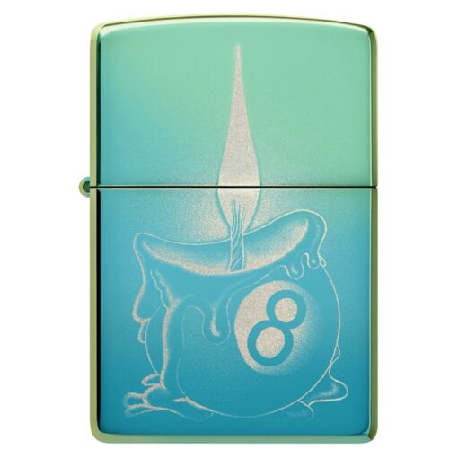 Zippo Eight Ball Tattoo Design High Polish Teal - 48615 - Hình ảnh 3