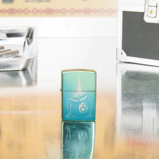 Zippo Eight Ball Tattoo Design High Polish Teal - 48615 - Hình ảnh 7