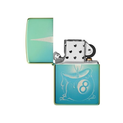 Zippo Eight Ball Tattoo Design High Polish Teal - 48615 - Hình ảnh 2