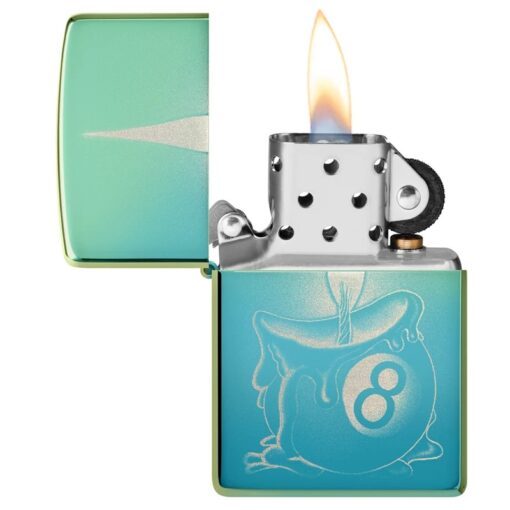Zippo Eight Ball Tattoo Design High Polish Teal - 48615 - Hình ảnh 4