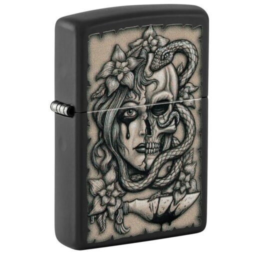 Zippo Gory Tattoo Design Black Matte - 48616