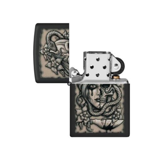 Zippo Gory Tattoo Design Black Matte - 48616 - Hình ảnh 2