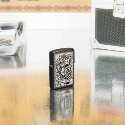 Zippo Gory Tattoo Design Black Matte - 48616 - Hình ảnh 7