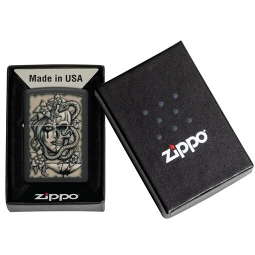 Zippo Gory Tattoo Design Black Matte - 48616 - Hình ảnh 6