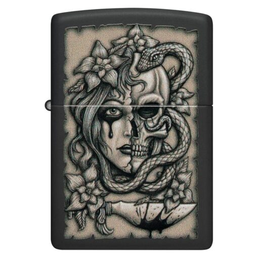 Zippo Gory Tattoo Design Black Matte - 48616 - Hình ảnh 3