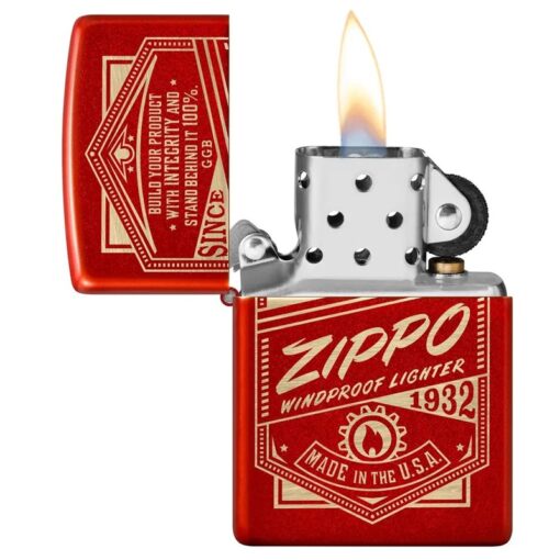Zippo It Works Design Metallic Red - 48620 - Hình ảnh 4