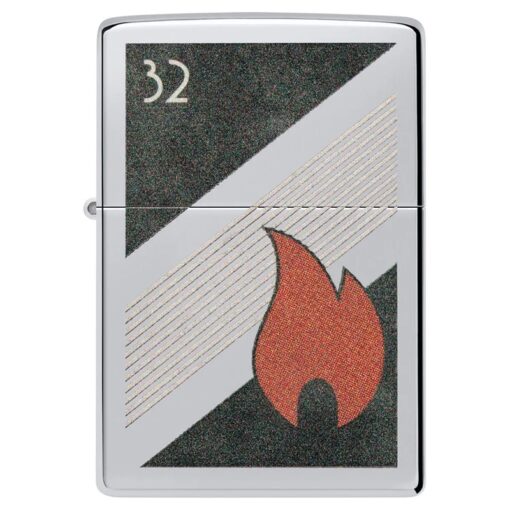 Zippo 32 Flame Design Vintage High Polish Chrome - 48623 - Hình ảnh 3