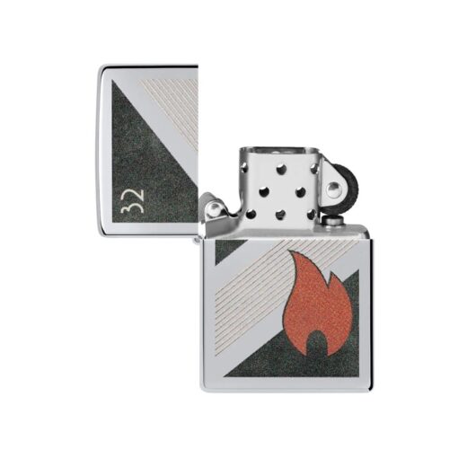 Zippo 32 Flame Design Vintage High Polish Chrome - 48623 - Hình ảnh 2