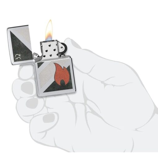 Zippo 32 Flame Design Vintage High Polish Chrome - 48623 - Hình ảnh 5