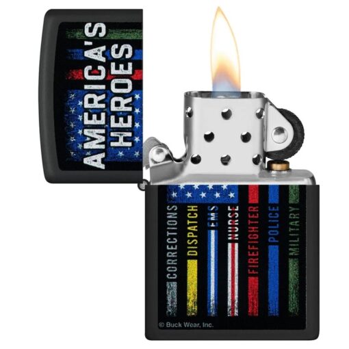 Zippo Buckwear America’s Heroes Design Black Matte - 48634 - Hình ảnh 4