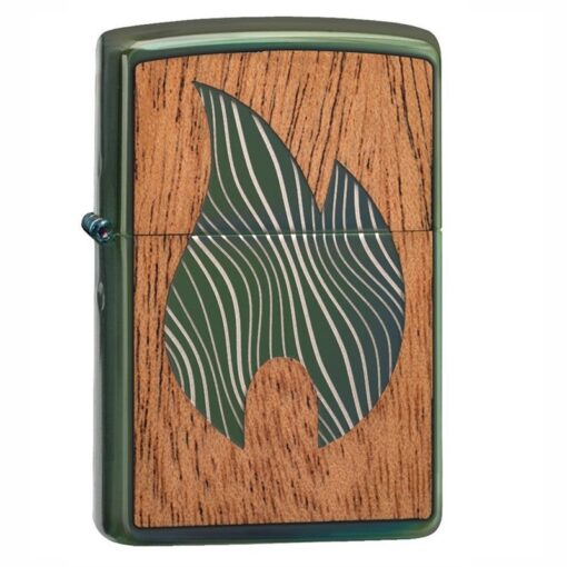 Zippo Woodchuck Zippo Flame High Polish Green - 49057