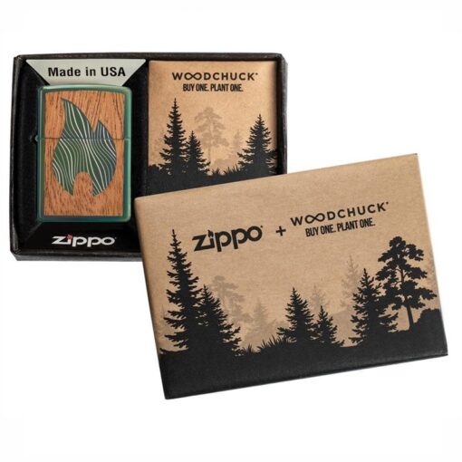 Zippo Woodchuck Zippo Flame High Polish Green - 49057 - Hình ảnh 7