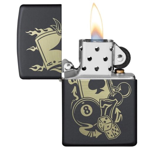 Zippo Gambling Design Black Matte - 49257 - Hình ảnh 4