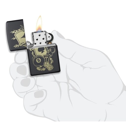 Zippo Gambling Design Black Matte - 49257 - Hình ảnh 5