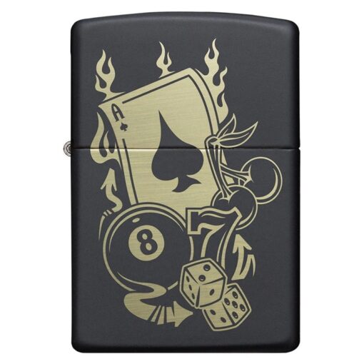 Zippo Gambling Design Black Matte - 49257 - Hình ảnh 3