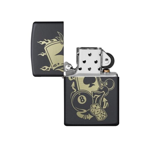Zippo Gambling Design Black Matte - 49257 - Hình ảnh 2