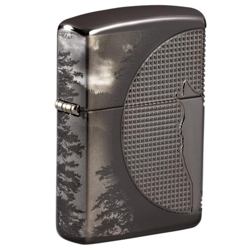 Zippo Armor Wolf Design Black Ice - 49353