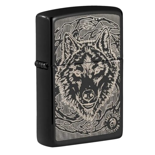 Zippo Anne Stokes Wolf High Polish Black - 49443