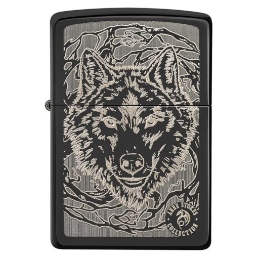 Zippo Anne Stokes Wolf High Polish Black - 49443 - Hình ảnh 3