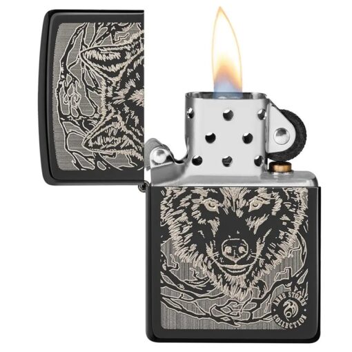 Zippo Anne Stokes Wolf High Polish Black - 49443 - Hình ảnh 4