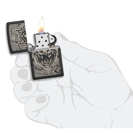 Zippo Anne Stokes Wolf High Polish Black - 49443 - Hình ảnh 5