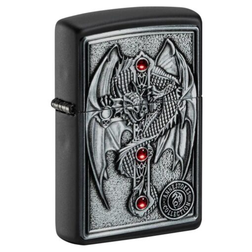 Zippo Anne Stokes Gothic Guardian Emblem Black Matte - 49755