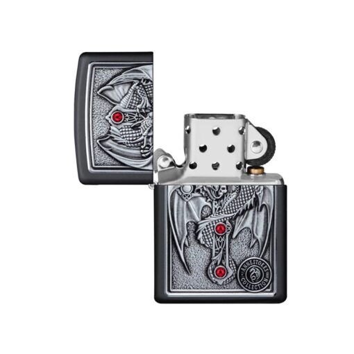 Zippo Anne Stokes Gothic Guardian Emblem Black Matte - 49755 - Hình ảnh 2