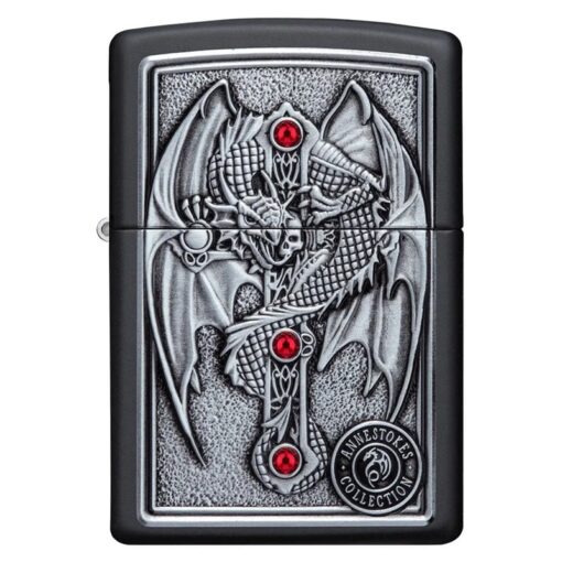 Zippo Anne Stokes Gothic Guardian Emblem Black Matte - 49755 - Hình ảnh 3