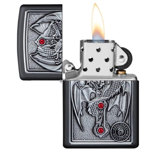 Zippo Anne Stokes Gothic Guardian Emblem Black Matte - 49755 - Hình ảnh 4