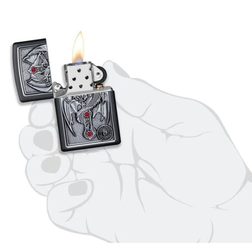 Zippo Anne Stokes Gothic Guardian Emblem Black Matte - 49755 - Hình ảnh 6