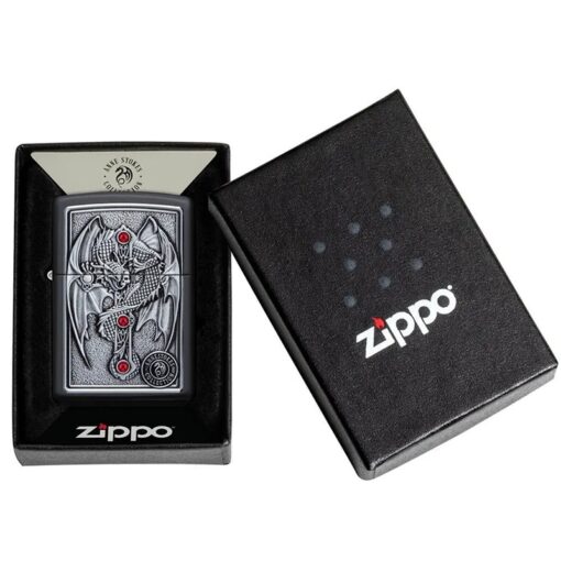 Zippo Anne Stokes Gothic Guardian Emblem Black Matte - 49755 - Hình ảnh 7