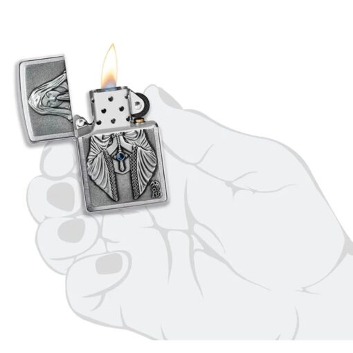 Zippo Anne Stokes Gothic Prayer Emblem Brushed Chrome - 49756 - Hình ảnh 6