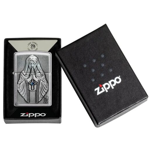 Zippo Anne Stokes Gothic Prayer Emblem Brushed Chrome - 49756 - Hình ảnh 7