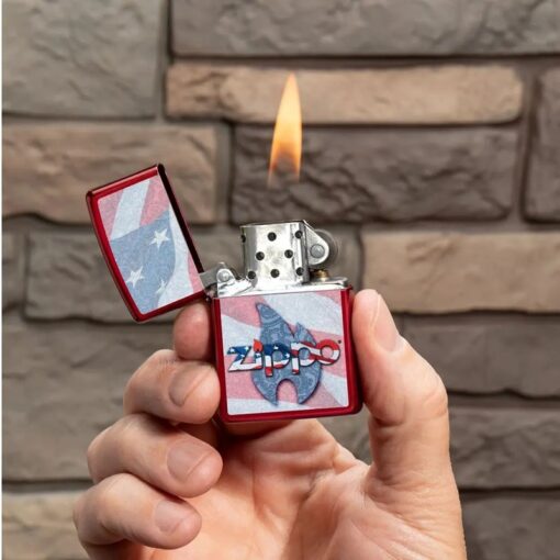 Zippo Flag Design Candy Apple Red - 49781 - Hình ảnh 7