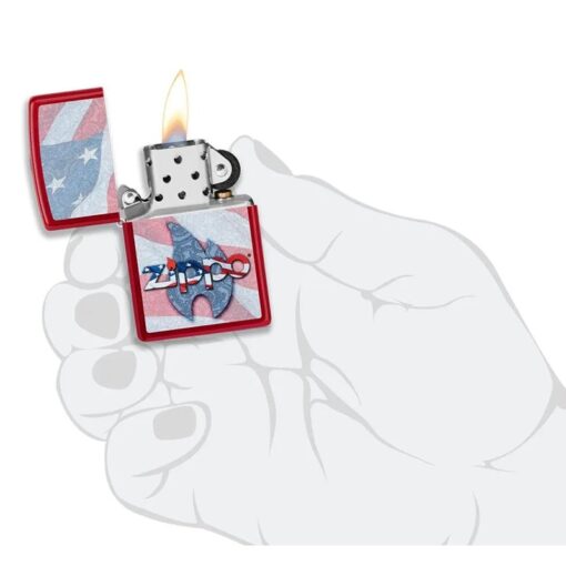 Zippo Flag Design Candy Apple Red - 49781 - Hình ảnh 5