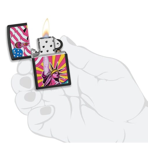 Zippo Lady Liberty Design Black Matte - 49784 - Hình ảnh 5