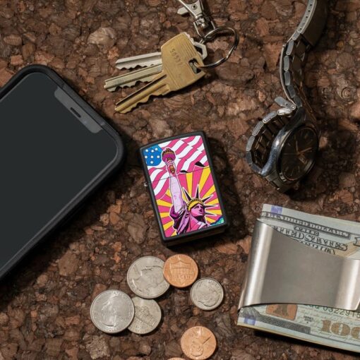 Zippo Lady Liberty Design Black Matte - 49784 - Hình ảnh 7