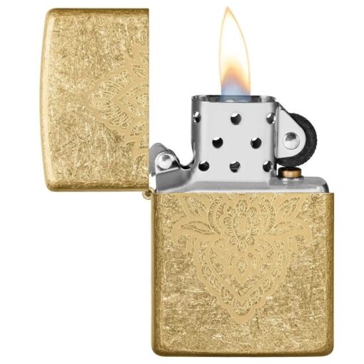 Zippo Henna Tattoo Design Tumbled Brass - 49798 - Hình ảnh 4