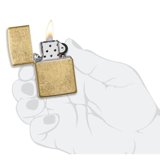 Zippo Henna Tattoo Design Tumbled Brass - 49798 - Hình ảnh 5