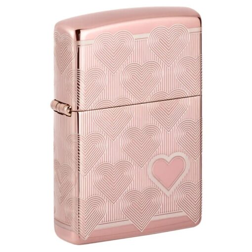 Zippo Heart Design High Polish Rose Gold - 49811